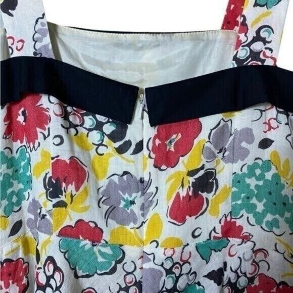 J. Peterman Women Linen Midi Dress Size 4 Floral 60's Rockabilly Pin-Up … - Picture 6 of 12